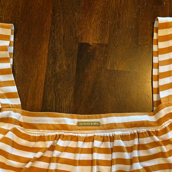 Michael Kors Yellow and Cream Striped Tank Top Sz. L - Picture 4 of 12
